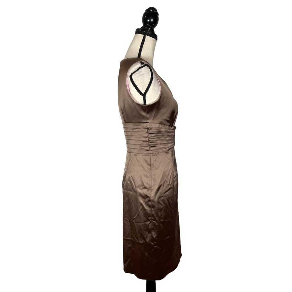 Kay Unger New York Brown Satin Sheath Dress      … - image 2