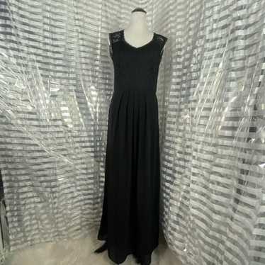 Miusol Black Lace Overlay Maxi Dress