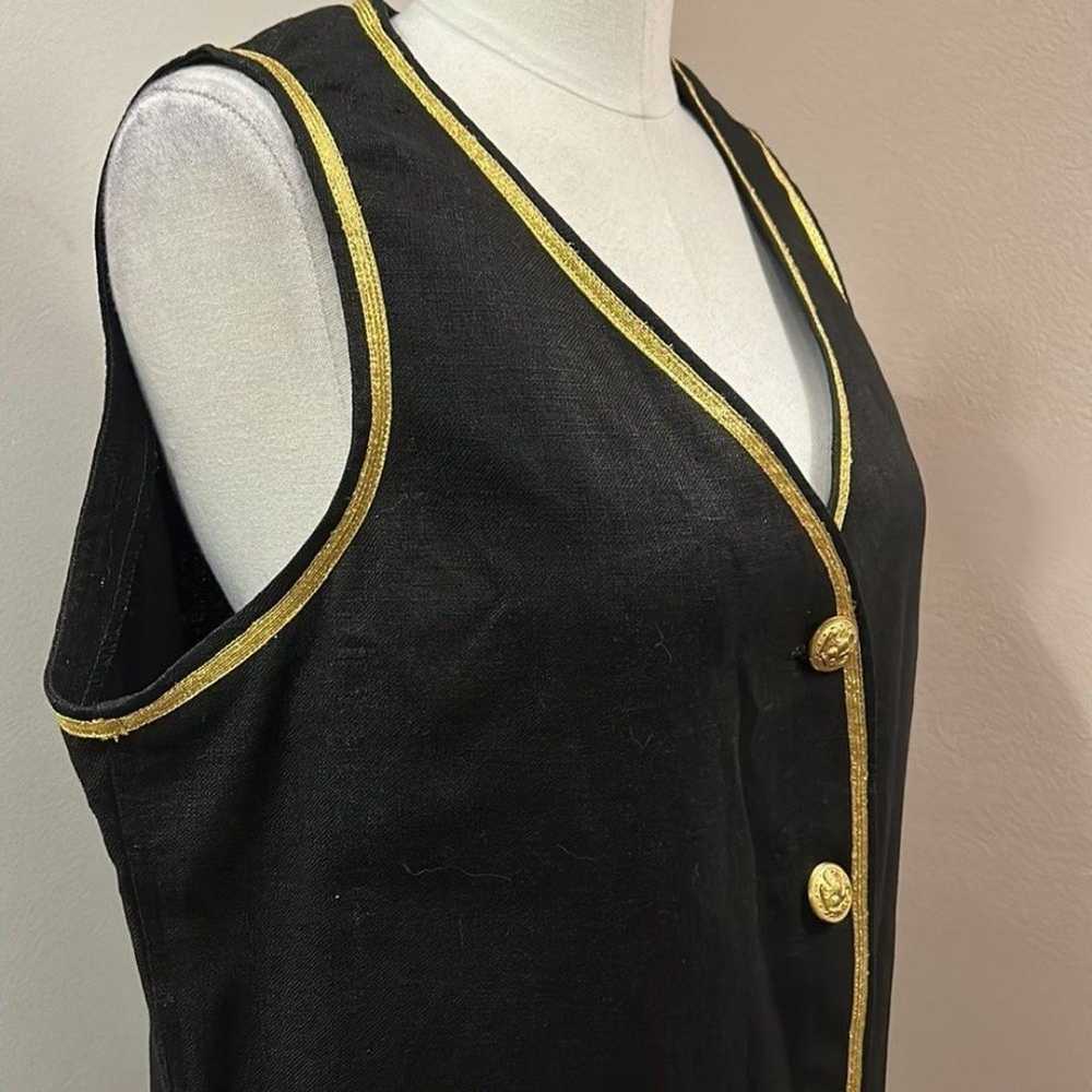 Vintage ST. Maarten Cotton Black Midi Shirt Dress… - image 8