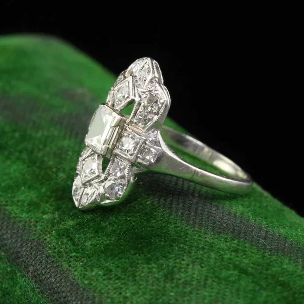 Antique Art Deco Platinum Old Step Cut Diamond Sh… - image 4