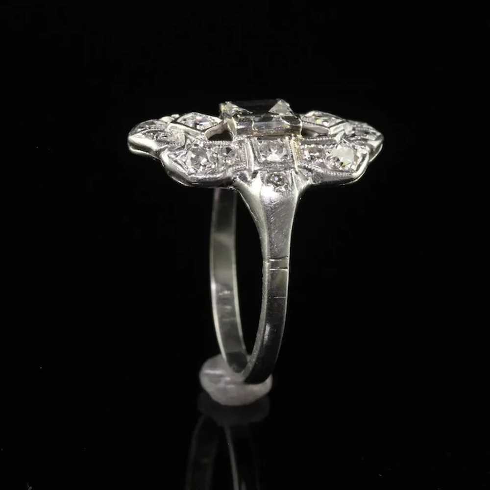 Antique Art Deco Platinum Old Step Cut Diamond Sh… - image 7