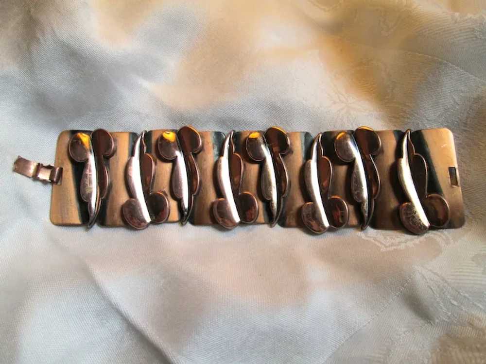 Renoir Copper Modernist Leaf Bracelet and Clip-on… - image 4