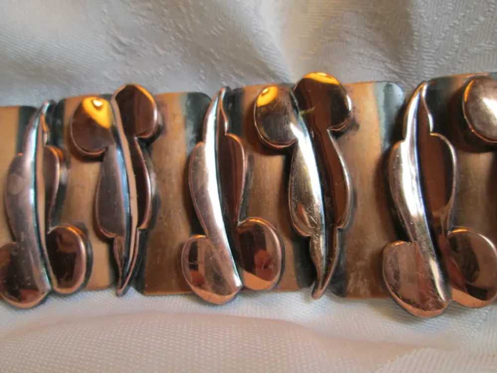 Renoir Copper Modernist Leaf Bracelet and Clip-on… - image 5