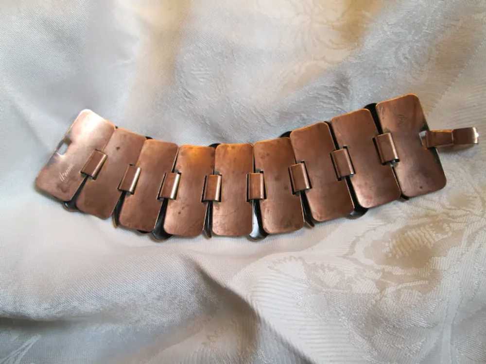 Renoir Copper Modernist Leaf Bracelet and Clip-on… - image 6