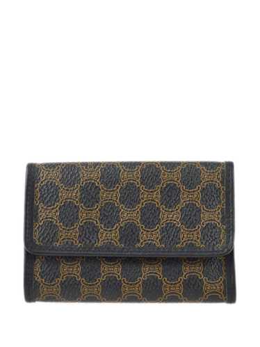 小物 CELINE Logo Macadam Key Case Vintage CELINE Macadam Key Case (6 Key Rings) - Brown – YST