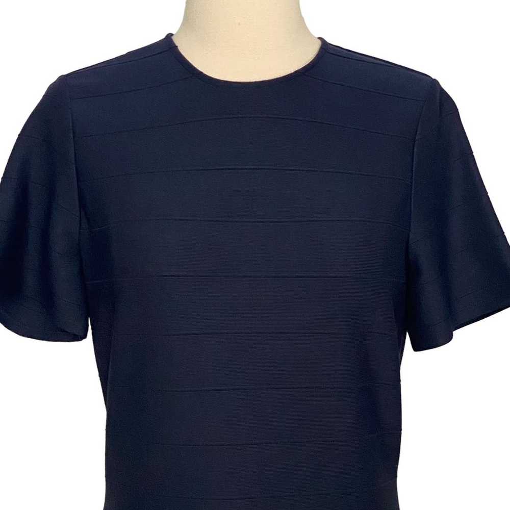 Shoshanna Navy Blue Ribbed Knit Shift Dress Flare… - image 2