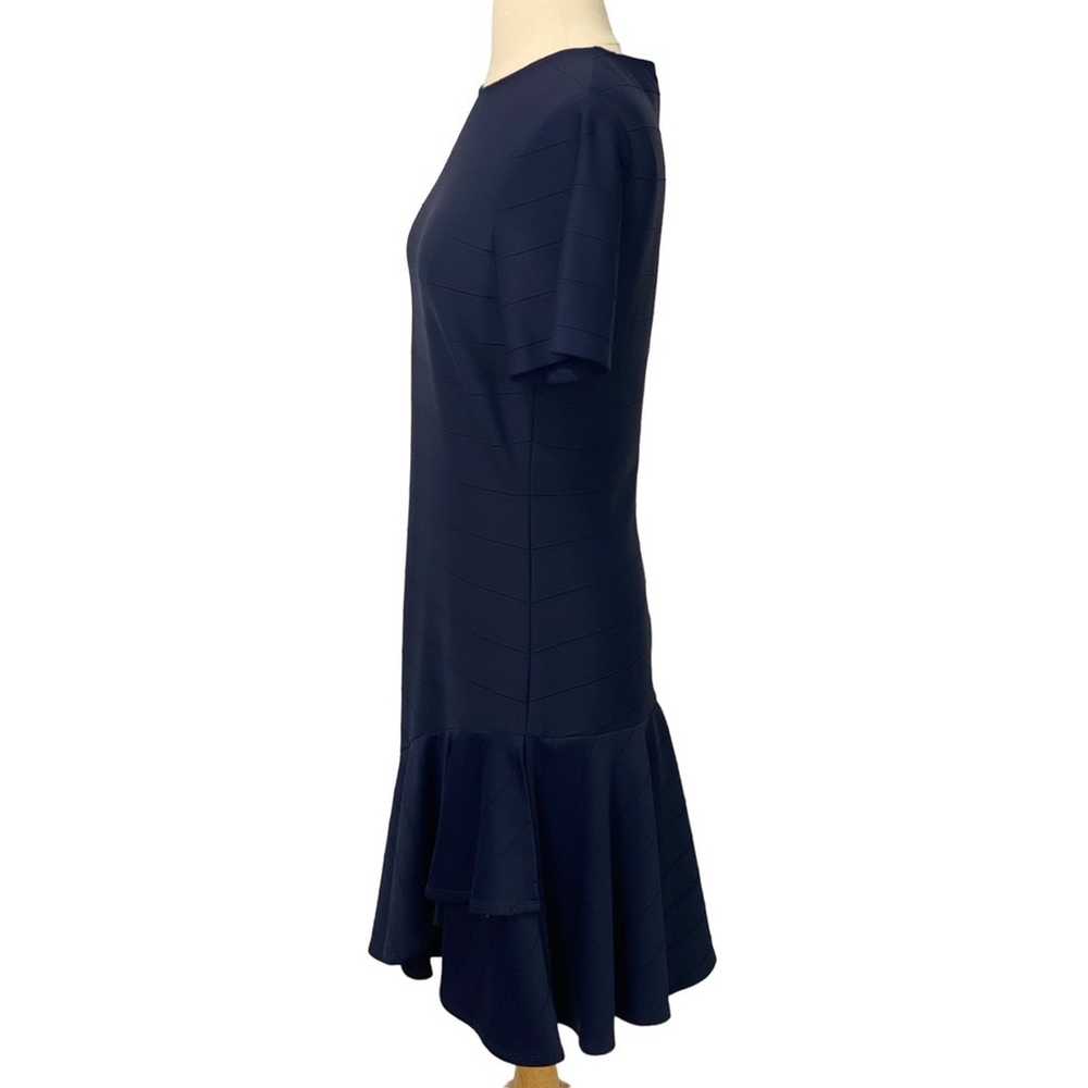 Shoshanna Navy Blue Ribbed Knit Shift Dress Flare… - image 3