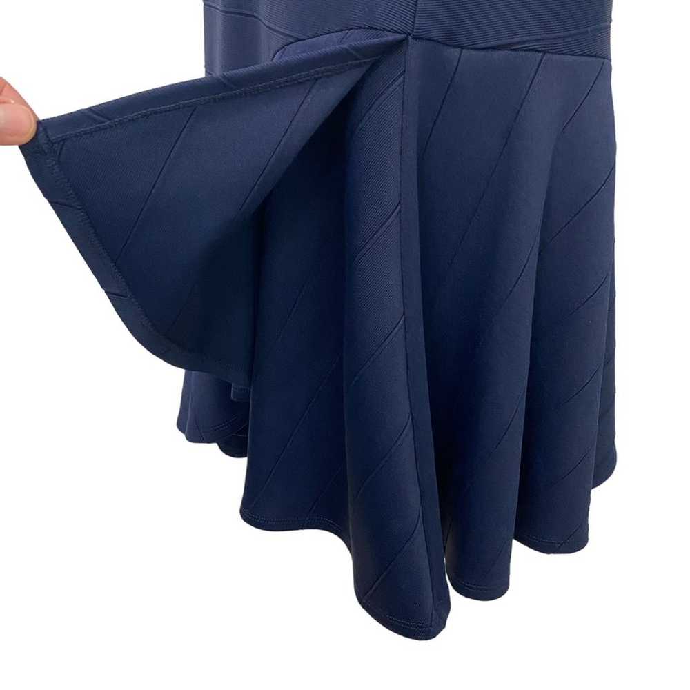 Shoshanna Navy Blue Ribbed Knit Shift Dress Flare… - image 4