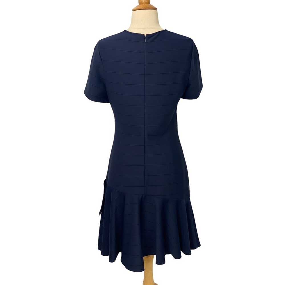 Shoshanna Navy Blue Ribbed Knit Shift Dress Flare… - image 5