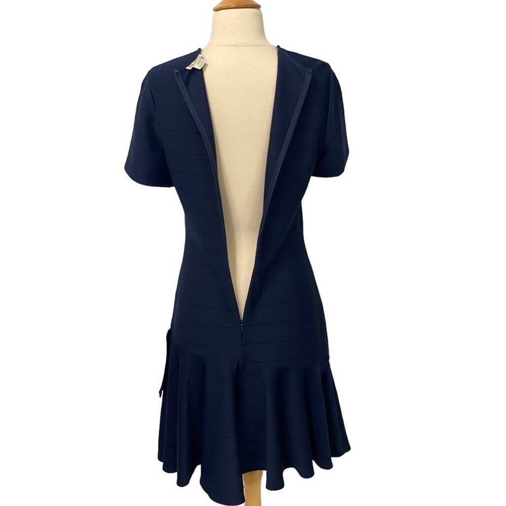 Shoshanna Navy Blue Ribbed Knit Shift Dress Flare… - image 6