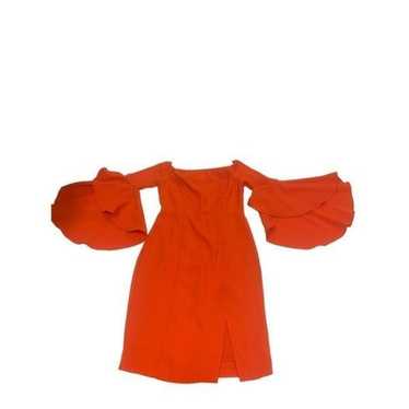Orange Petal Sleeve Dress - image 1