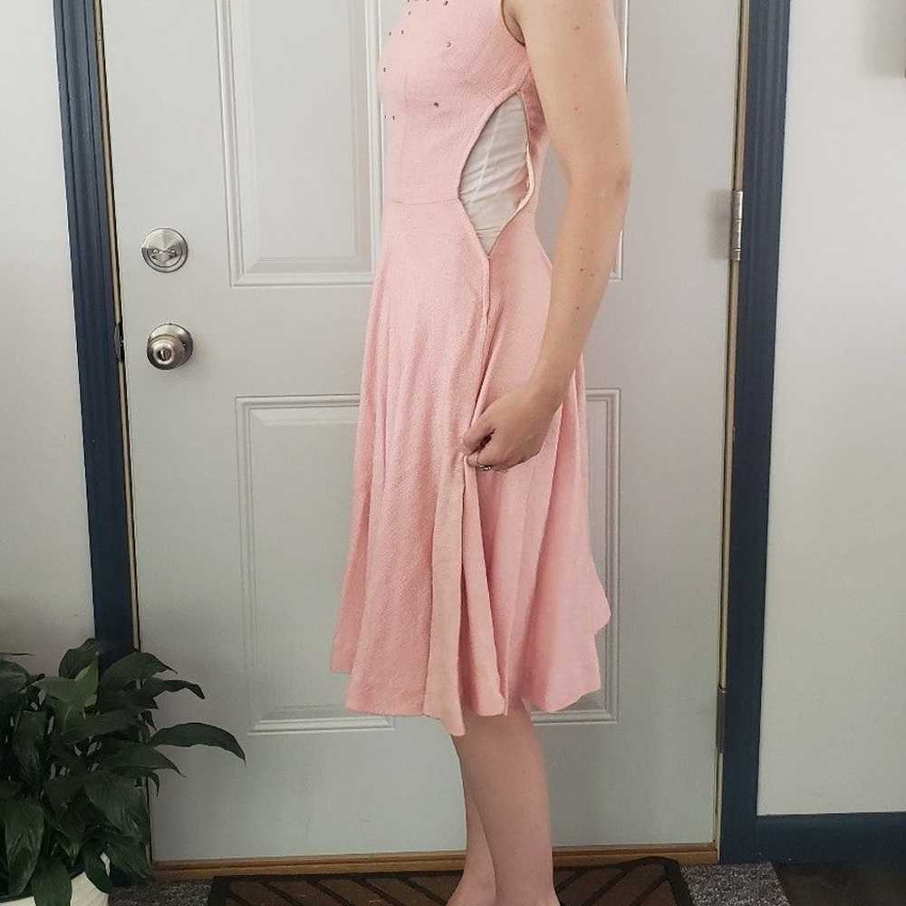 60s Hand Made Pink Swing Dress - image 3