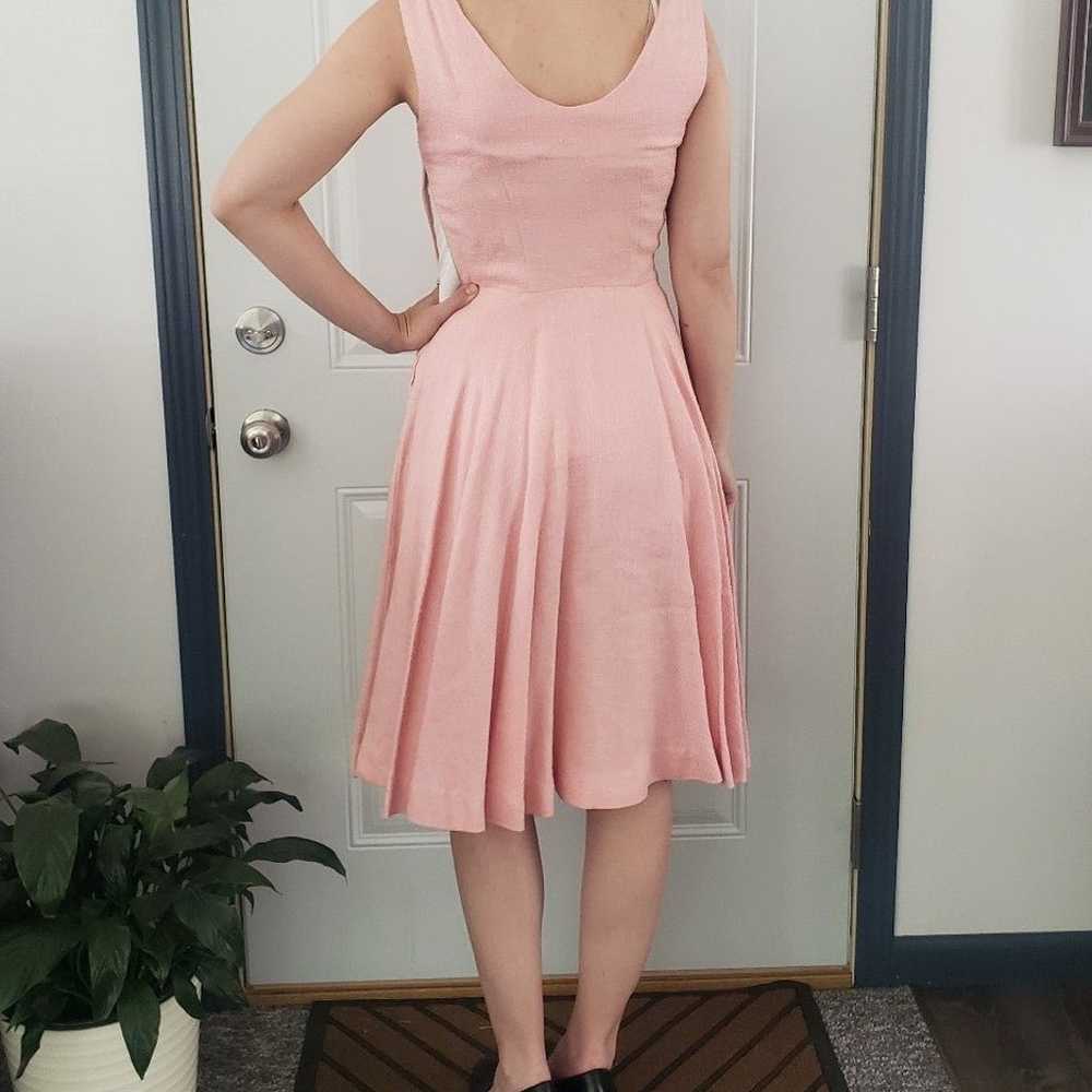 60s Hand Made Pink Swing Dress - image 4