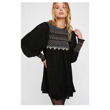 FREE PEOPLE Black Late Night Picnic Mini Dress si… - image 1