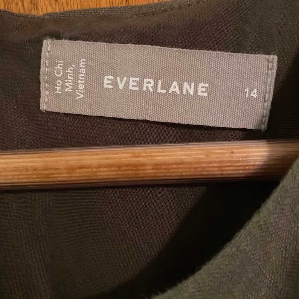 Everlane Size 14 Bias Cut 100% Linen Dress in Oli… - image 4