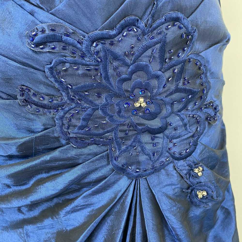 Vintage Y2k Gown Strapless Beaded Floral Embroide… - image 5
