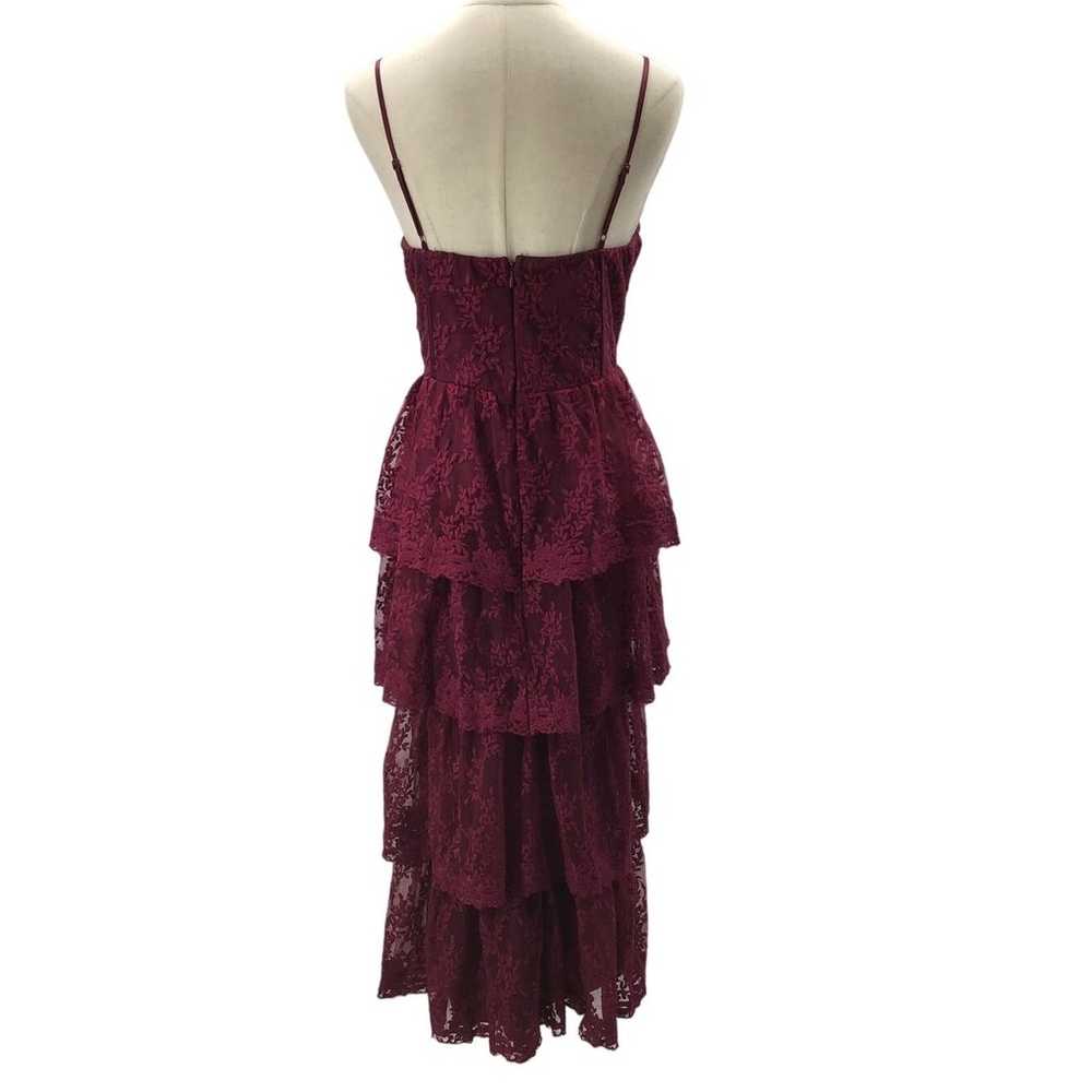 LULU'S  XL Exceptional Persona Wine Red Lace Tier… - image 3