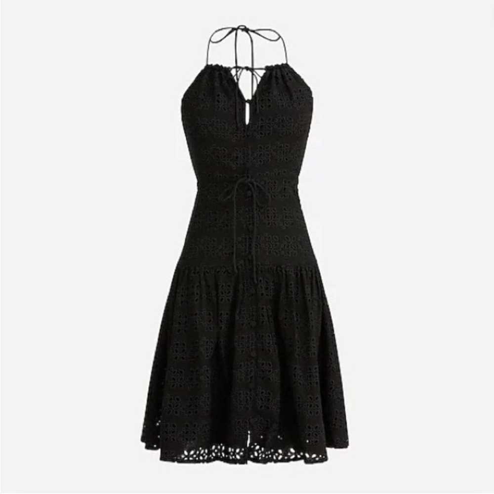 J.Crew Anguilla mini halter dress in eyelet black… - image 1