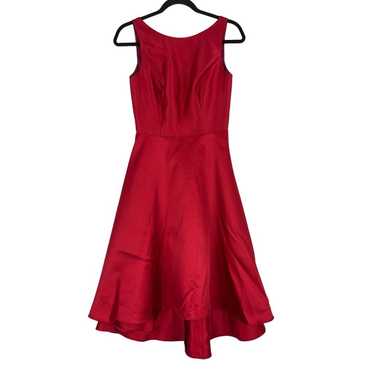 Alfred Sung Womens size 2 dress red D697 high low 