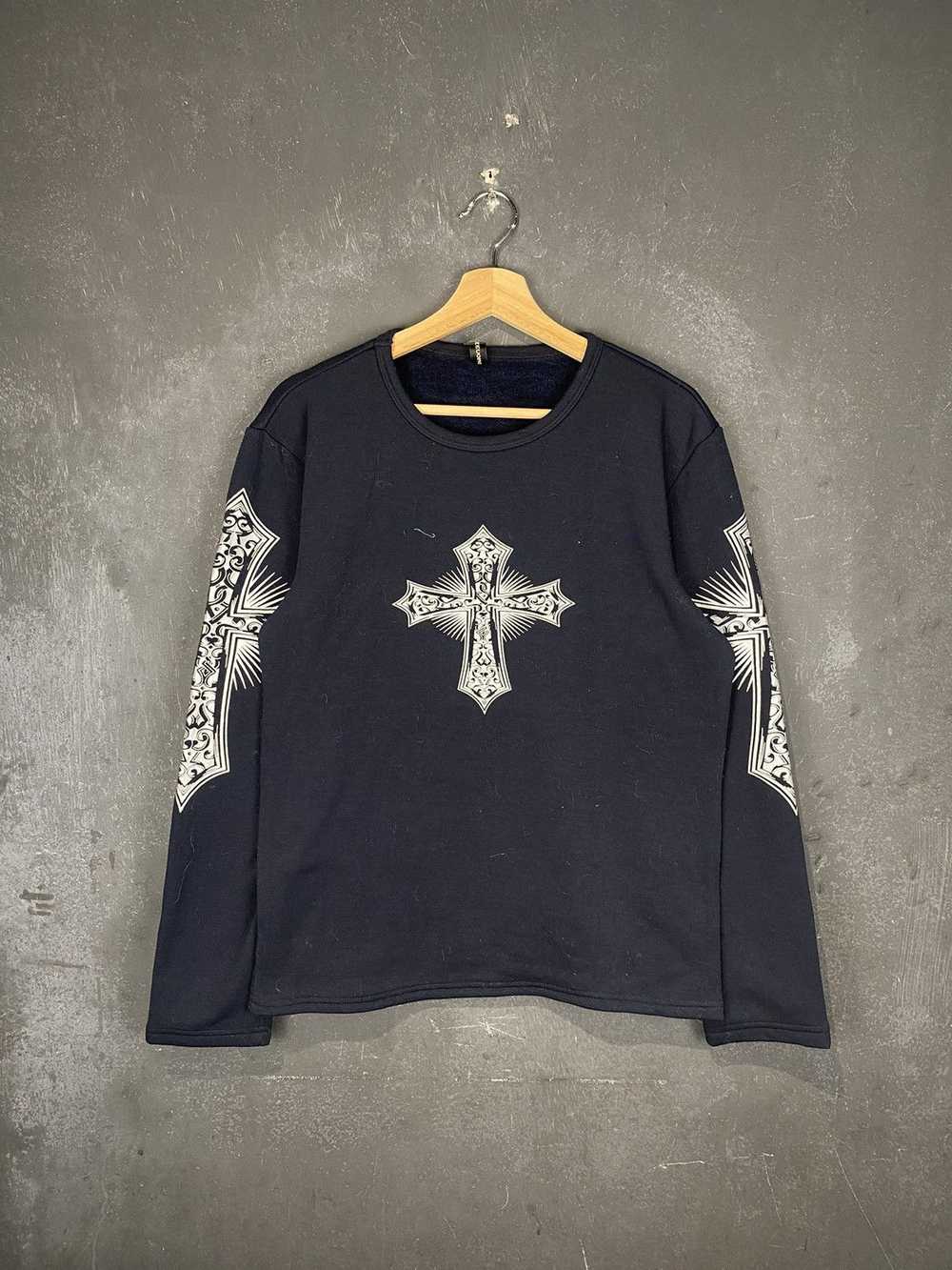 Japanese Brand × Streetwear y2k Cross Chrome Hear… - image 2