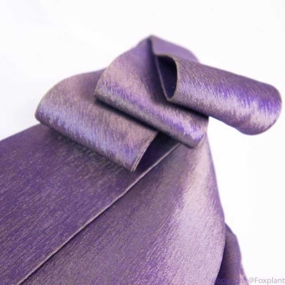 Jessica McClintock metallic purple gold one shoul… - image 8