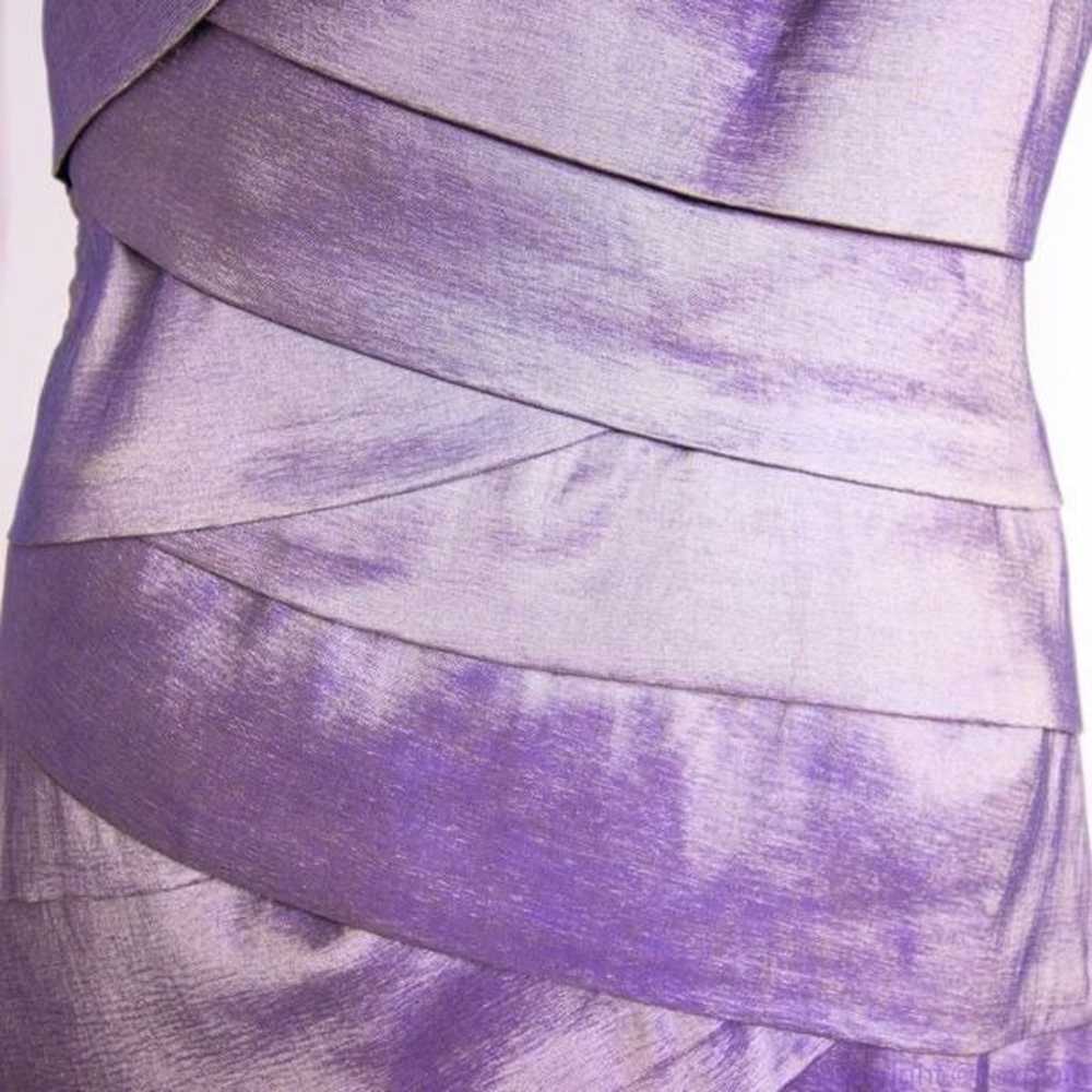 Jessica McClintock metallic purple gold one shoul… - image 9