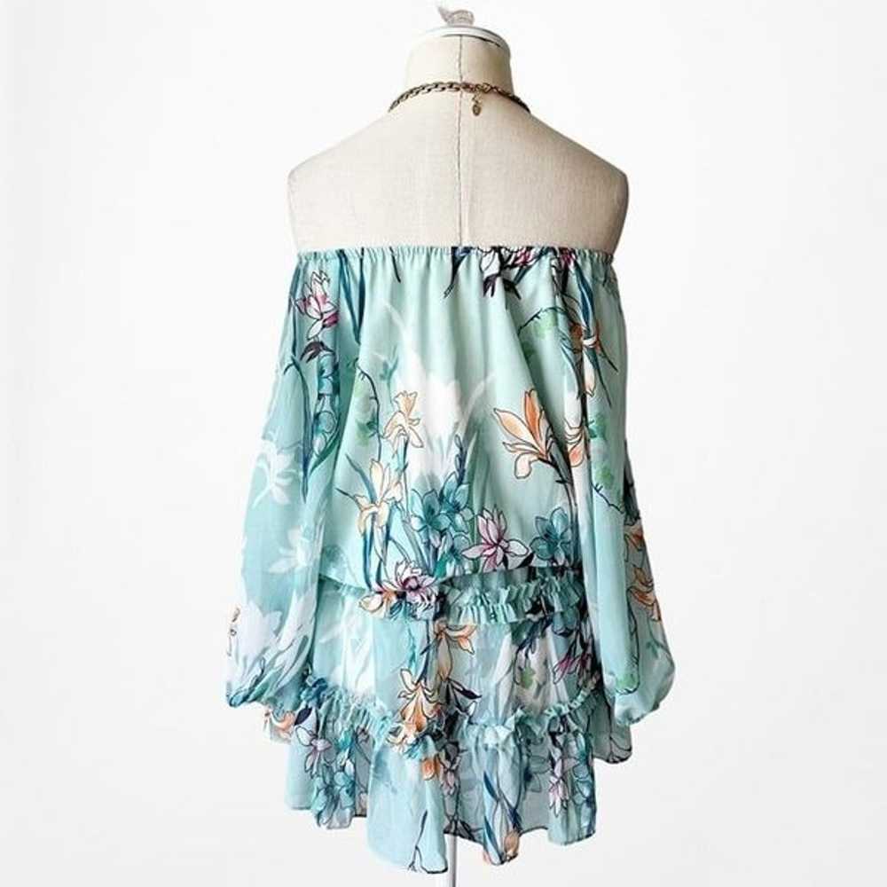 Revolve Yumi Kim Blue Floral Off The Shoulder Lon… - image 6