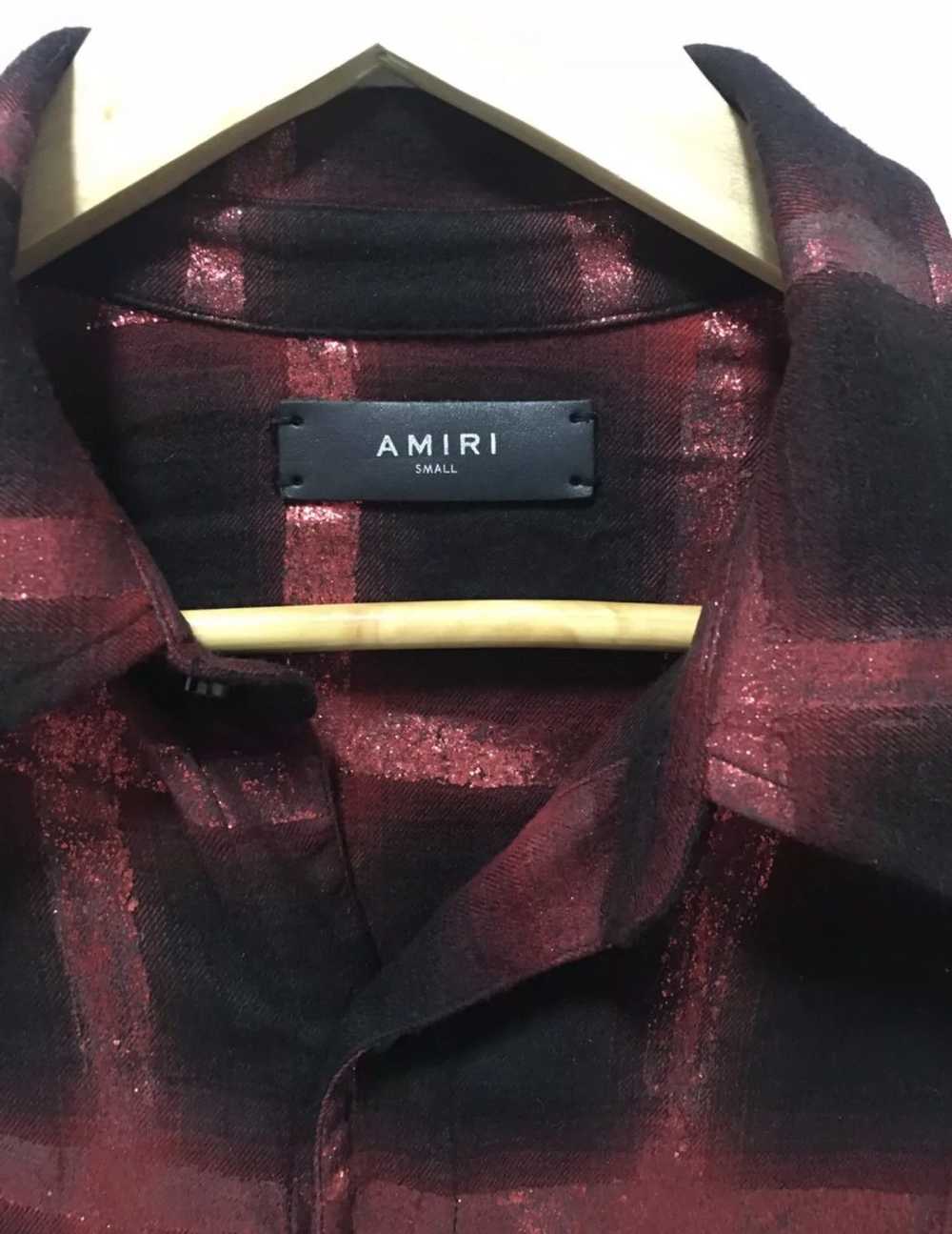 Amiri Amiri black and red glitter plaid shirt - image 2