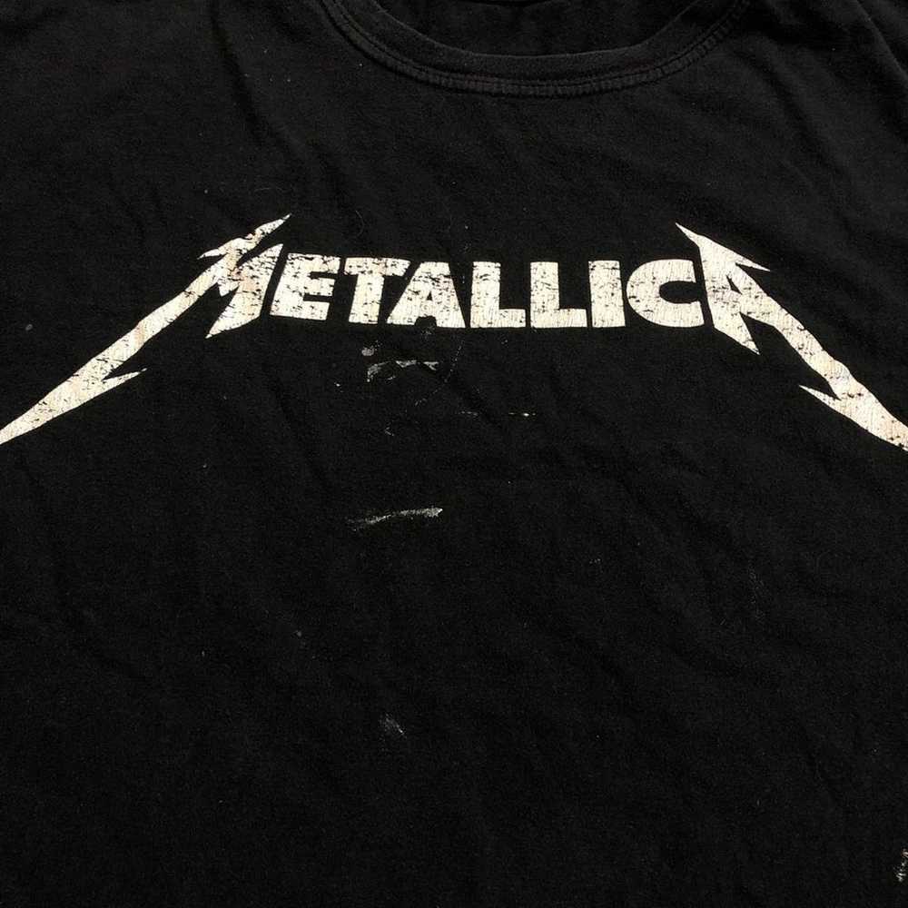 Men’s Black Vintage Distressed Metallica Graphic … - image 6