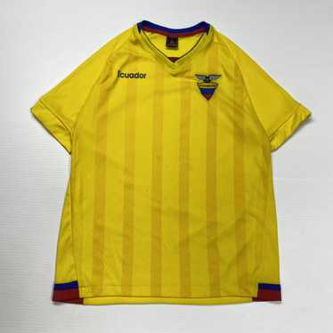 EUC Ecuador National Team Home 2006 Marathon F.E.F. Soccer Jersey Size L Yellow hotsell