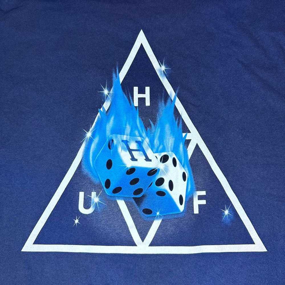 Huf Huf skater blue flame dice short sleeve y2k t… - image 7
