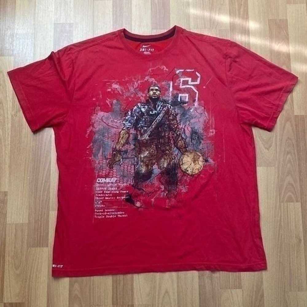 Nike Lebron James Combat Dri-Fit Red T Shirt Men … - image 1