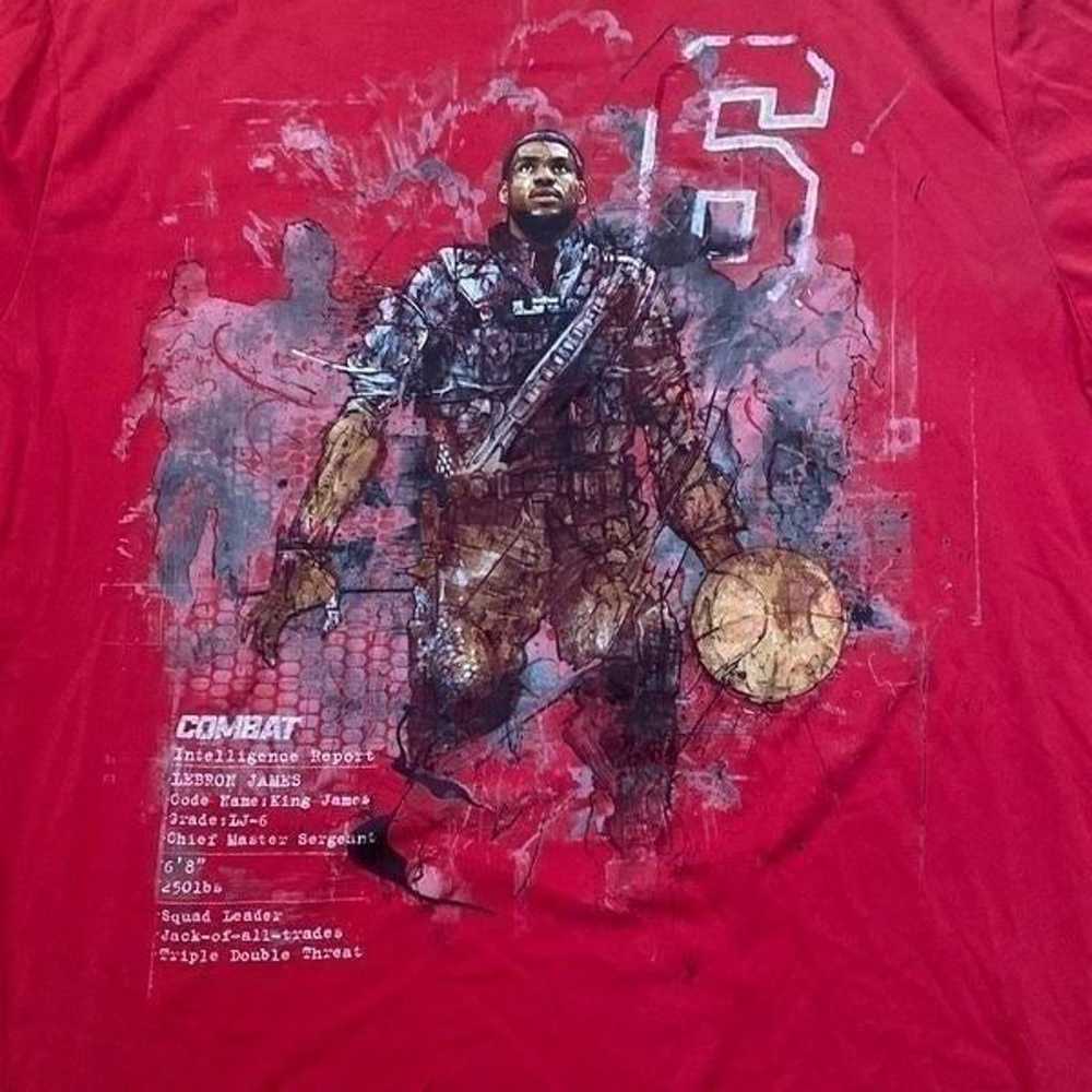 Nike Lebron James Combat Dri-Fit Red T Shirt Men … - image 2