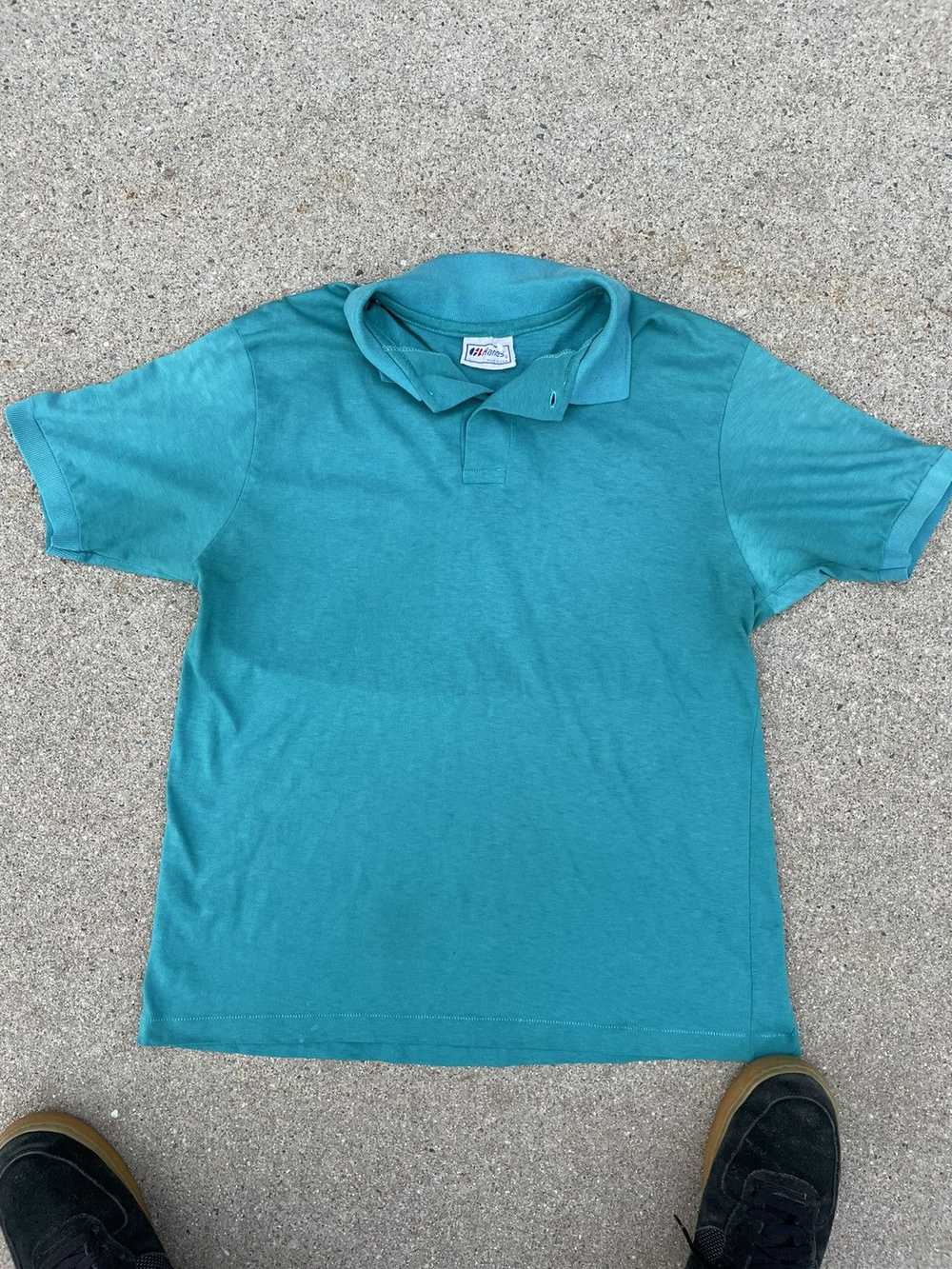 Hanes × Vintage 80s Hanes Polo Shirt Golf Made in… - image 2