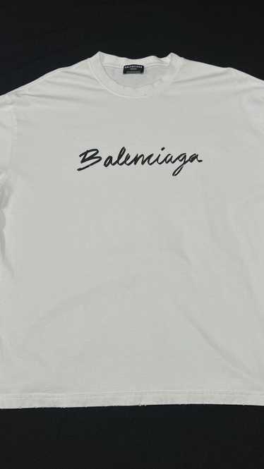 Balenciaga Balenciaga Script Logo White Tee