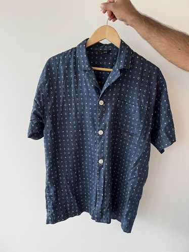 Celine Blue Navy Monogram Shirts Button Ups Hawaii