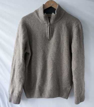 LORENZO MAGNI buy Wool Blend Mockneck Dark Gray Cable Knit Medium