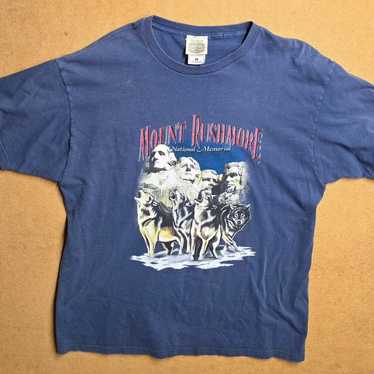 Vtg 90s Mount Rushmore T Wolves Howling Wolf Natur