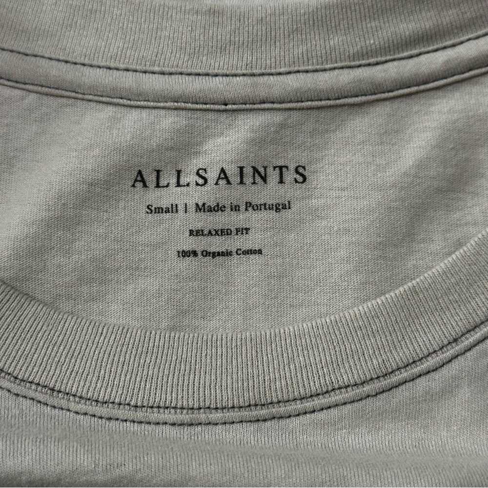 All Saints Men’s Size S Light Gray Contrast Stitc… - image 4