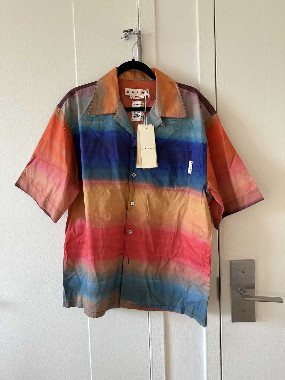Marni Marni Striped Camp Collar Button Up Shirt - image 1