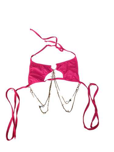 Freedom Rave Wear Rolita couture hot pink chain to