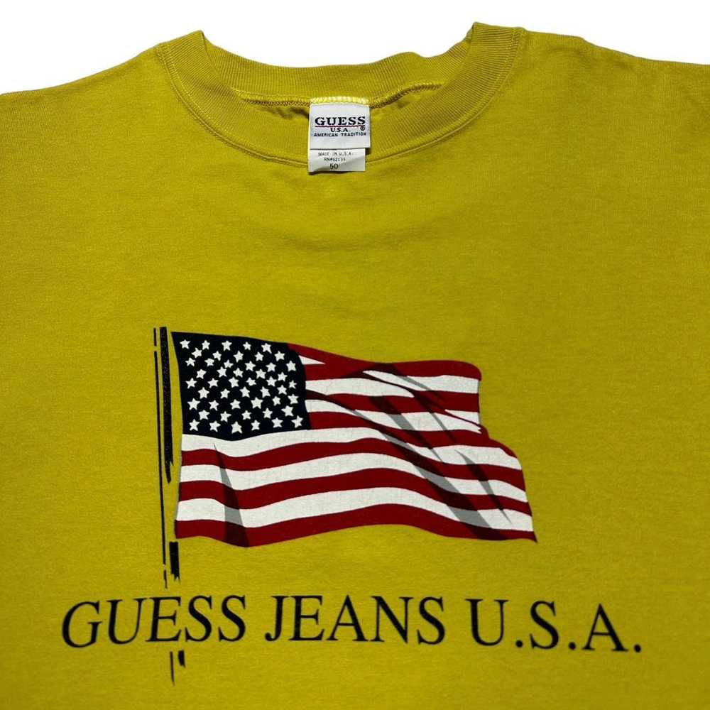 Guess × Vintage Vintage Guess Jeans Flag T-Shirt - image 3