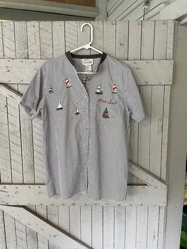 Quacker Factory Vintage Top Size M Button Down Sa… - image 1