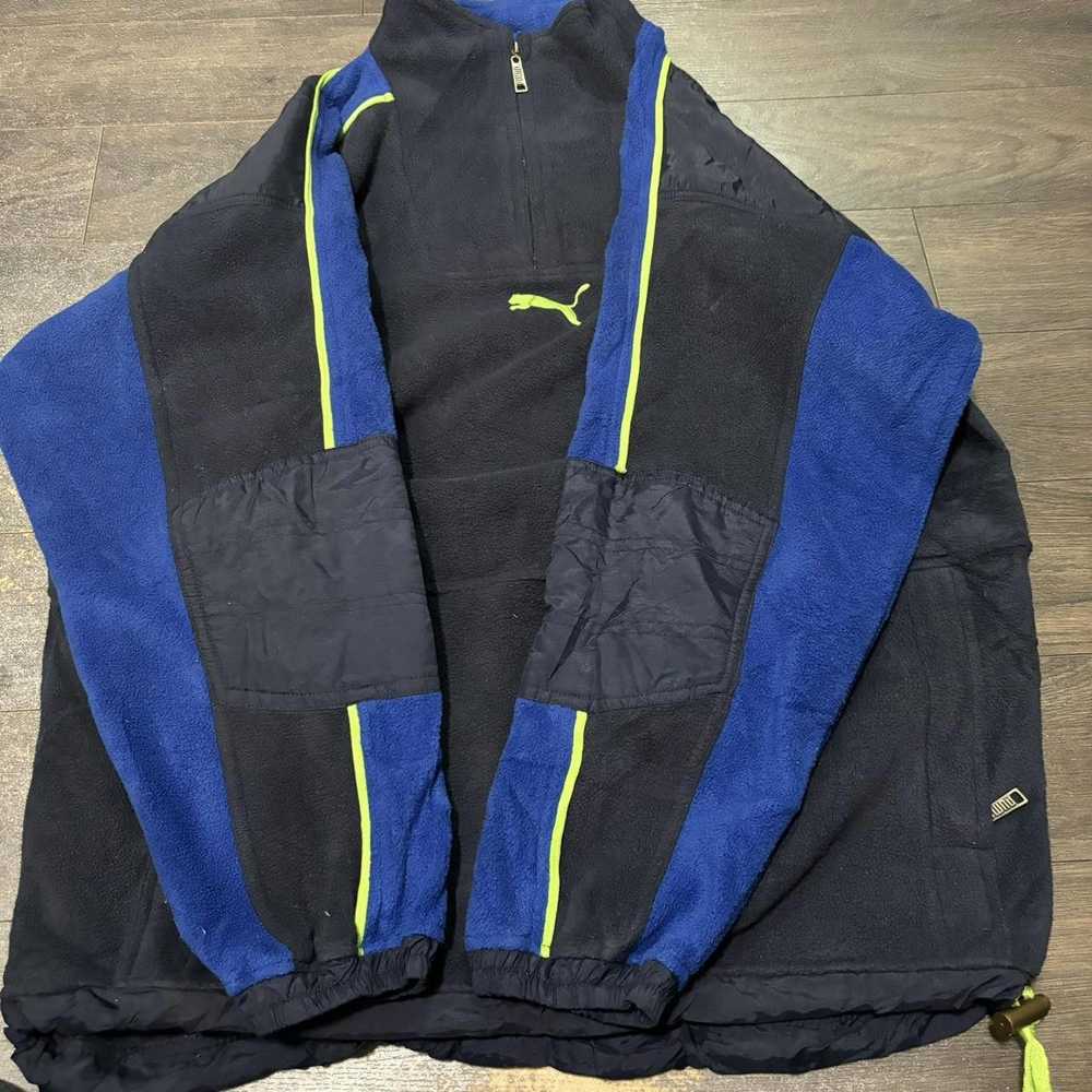 Puma Vintage Puma Pull Over Fleece Anorak Sweatsh… - image 4