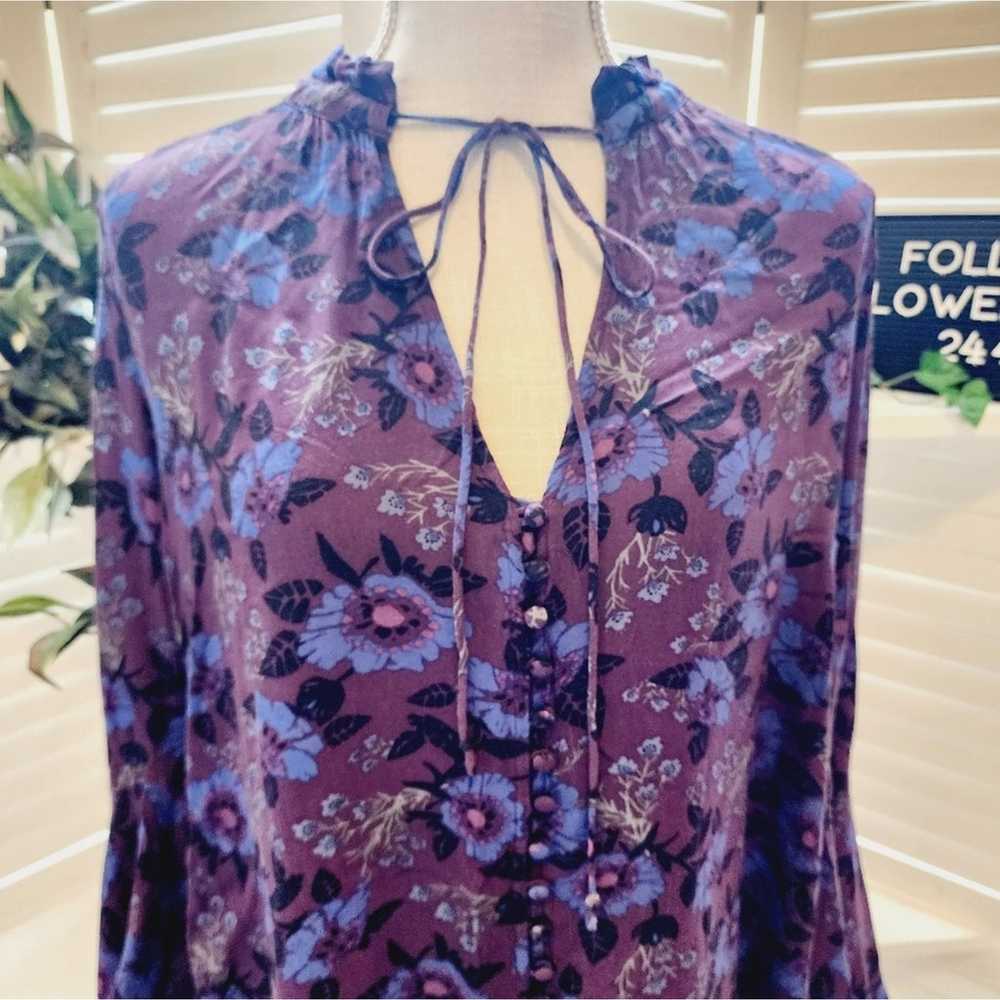 FREE PEOPLE MAGIC MYSTERY TUNIC PURPLE AND BLUE S… - image 2