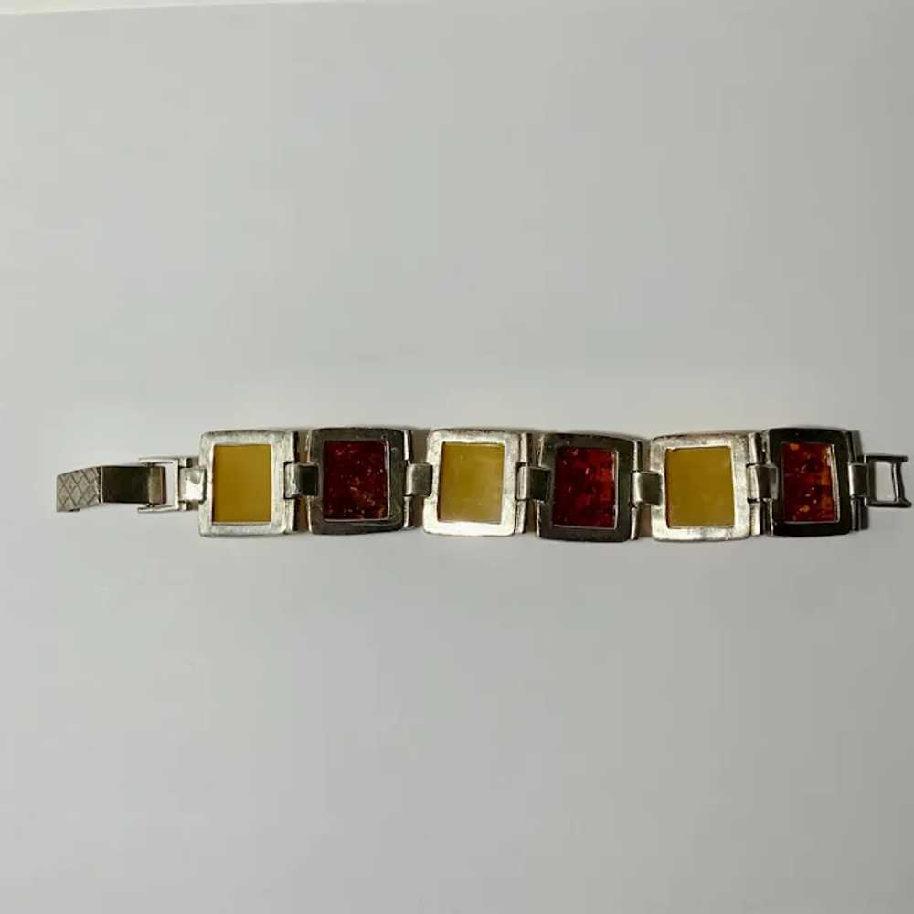 Bracelet 924 Sterling Silver Autumn Simulated Amb… - image 9