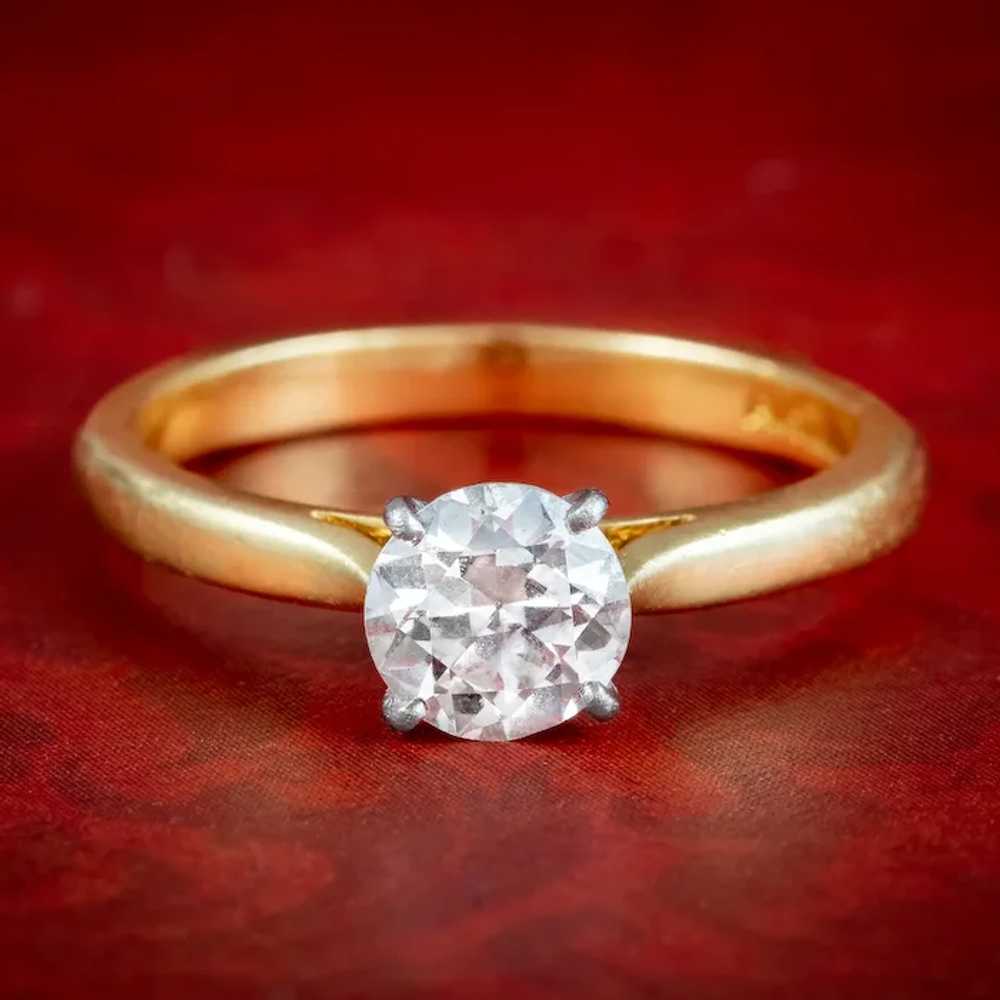 Edwardian Style Diamond Solitaire Ring 1.1ct Diam… - image 2