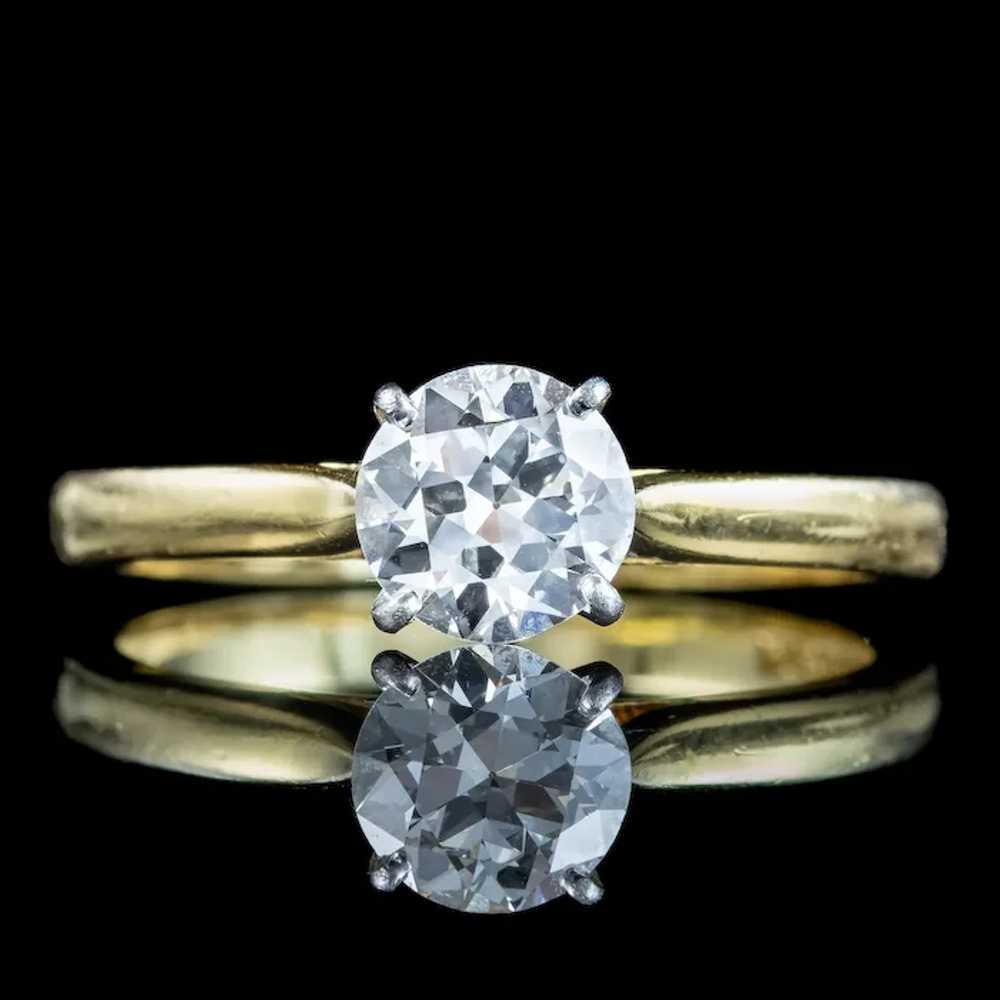 Edwardian Style Diamond Solitaire Ring 1.1ct Diam… - image 3