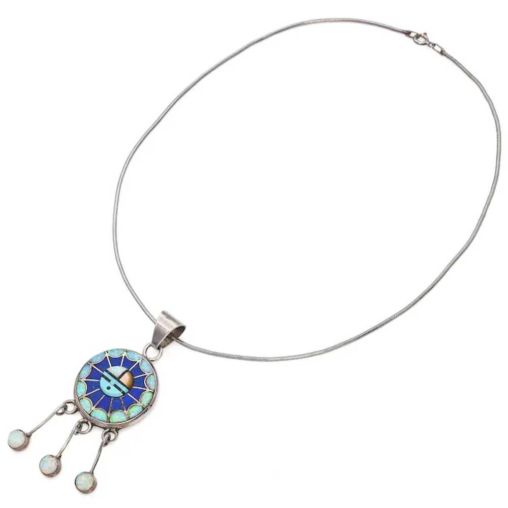 Amy Wesley Sterling Silver Zuni Opal, Turquoise, … - image 2