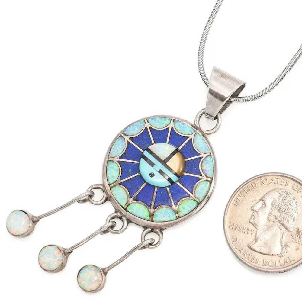 Amy Wesley Sterling Silver Zuni Opal, Turquoise, … - image 4